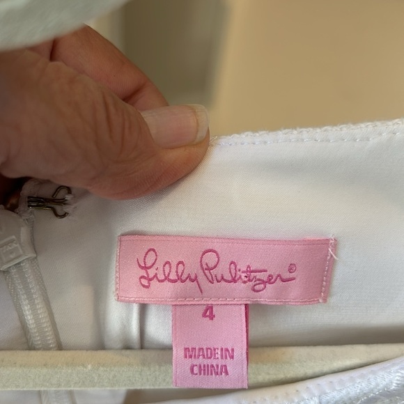 Lilly Pulitzer Idola Resort White Pique Dress Size 4 - Picture 3 of 8